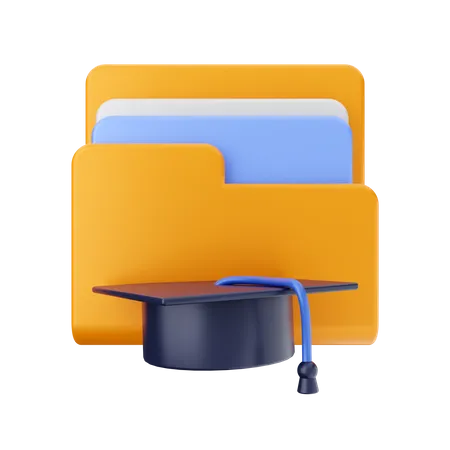 Graduation Hat Folder 3D Icon