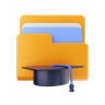graduation cap file 3d logo