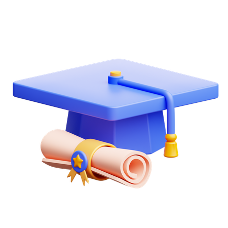 Graduation Hat With Papyrus  3D Icon