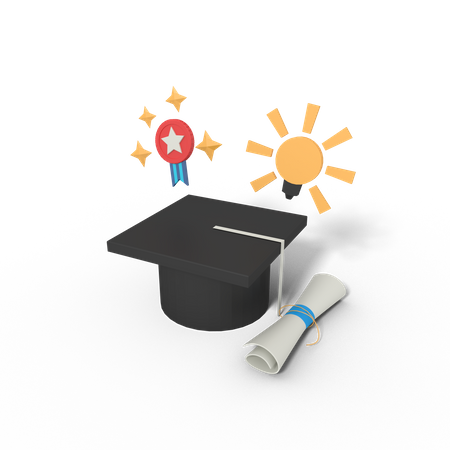 Graduation idea  3D Illustration