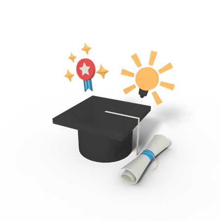 Graduation idea  3D Illustration