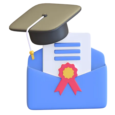 Graduation Letter Mail Icon 3 D Illustration 3D Illustration