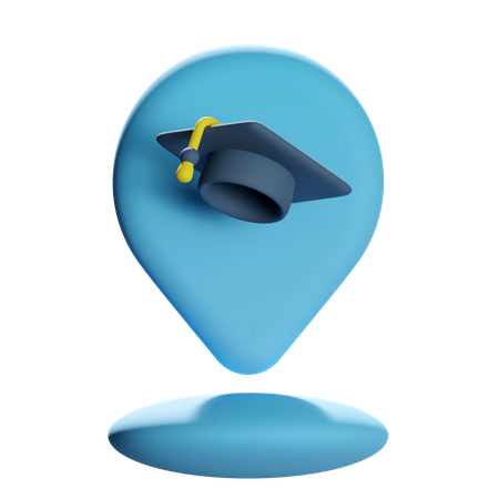 Graduation Location Pin  3D Icon
