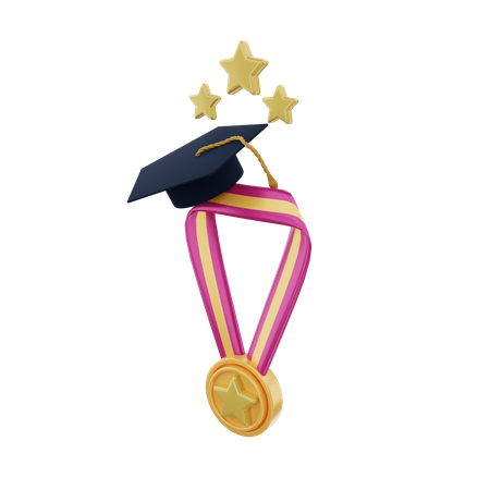 Graduation Medal 3D Illustration
