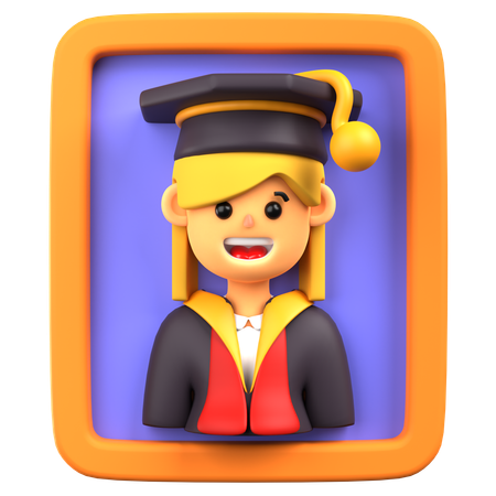 Graduation Photo  3D Icon