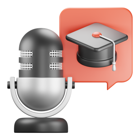 Graduation Podcast  3D Icon