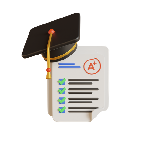 Graduation Result  3D Icon