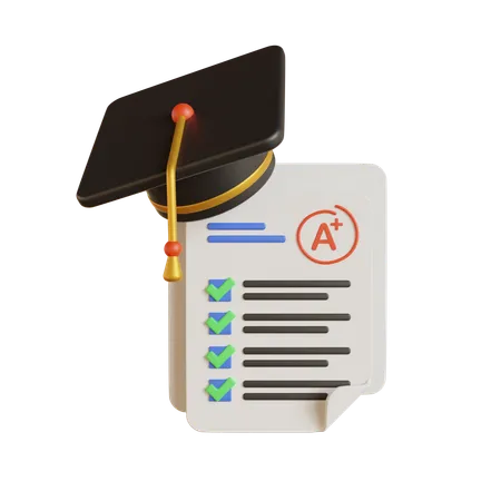 Graduation Result  3D Icon
