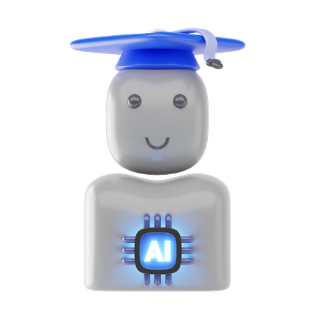 졸업 로봇  3D Icon