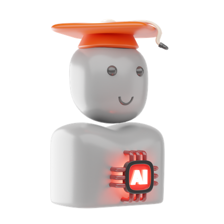 Graduation Robot  3D Icon