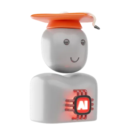 Graduation Robot  3D Icon