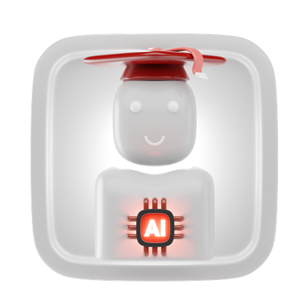 Graduation Robot  3D Icon