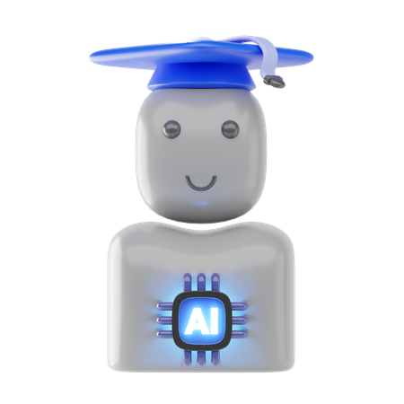 Graduation Robot  3D Icon