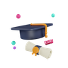 3d graduation scroll emoji