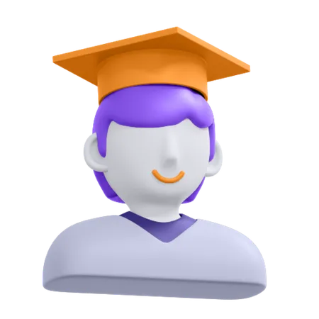 Graduation Student Male  3D Icon