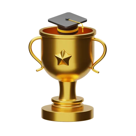 Graduation Trophy  3D Illustration