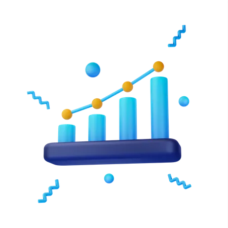 Estadística gráfica  3D Icon