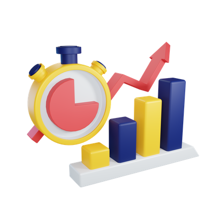 Gráfico de crecimiento  3D Illustration