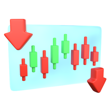 Gráfico para baixo  3D Icon