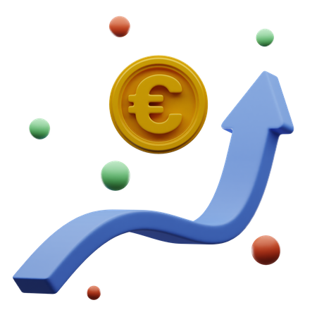 Gráfico de beneficios del euro  3D Illustration