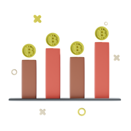 Gráfico de bitcoins  3D Icon