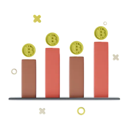 Gráfico de bitcoins  3D Icon