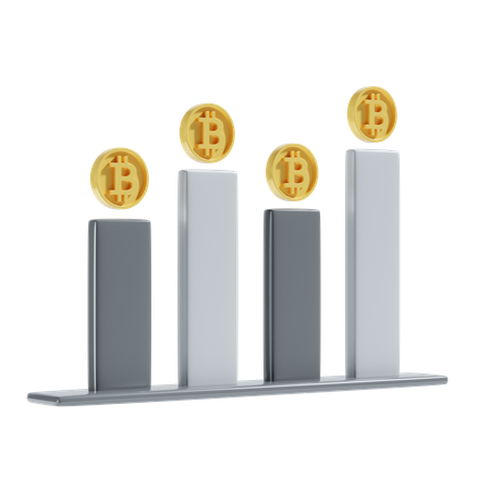 Gráfico bitcoin  3D Icon