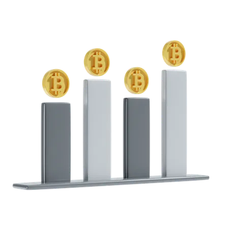 Gráfico de bitcoins  3D Icon