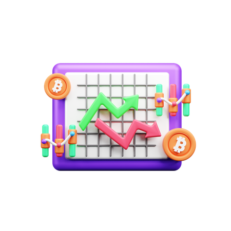 Gráfico bitcoin  3D Icon