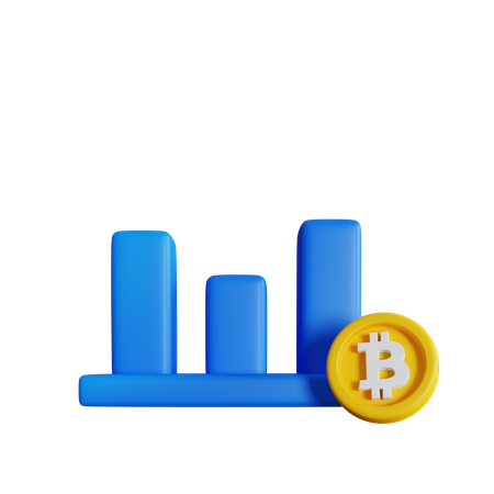 Gráfico de bitcoins  3D Icon