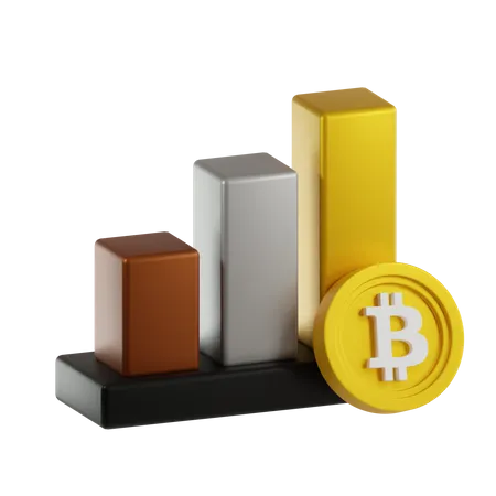 Gráfico bitcoin  3D Icon