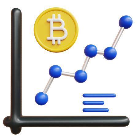 Gráfico de bitcoins  3D Icon