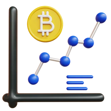 Gráfico de bitcoins  3D Icon