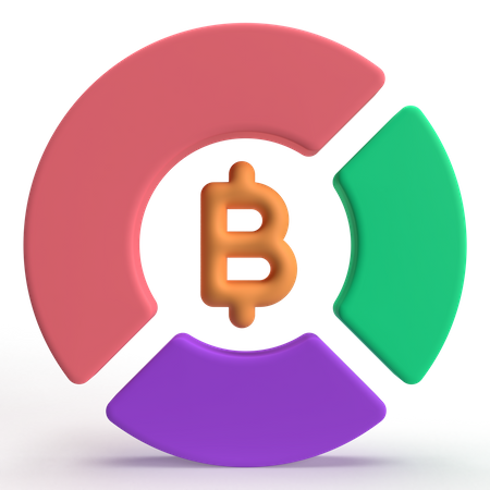Gráfico bitcoin  3D Icon