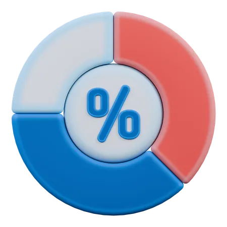 Gráfico circular  3D Icon