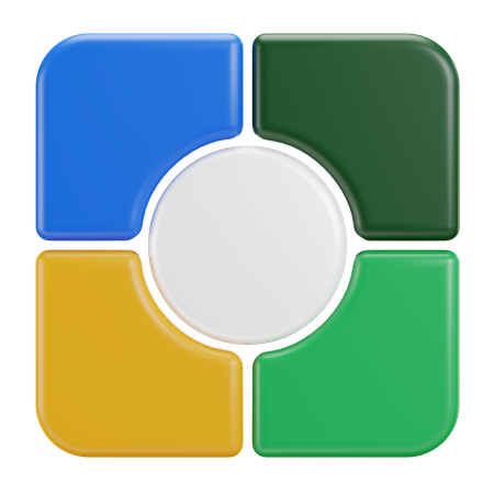 Gráfico circular  3D Icon