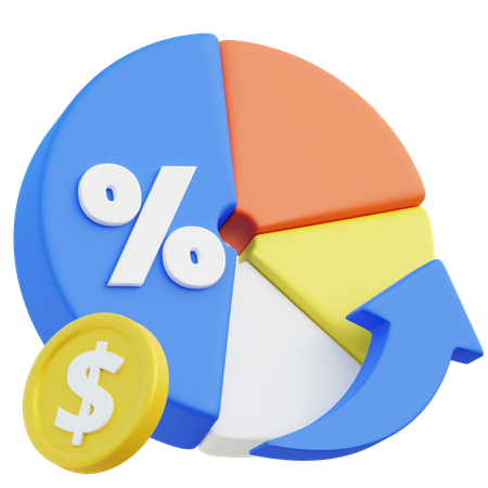 Gráfico circular  3D Icon