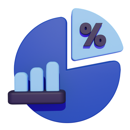 Gráfico circular  3D Icon