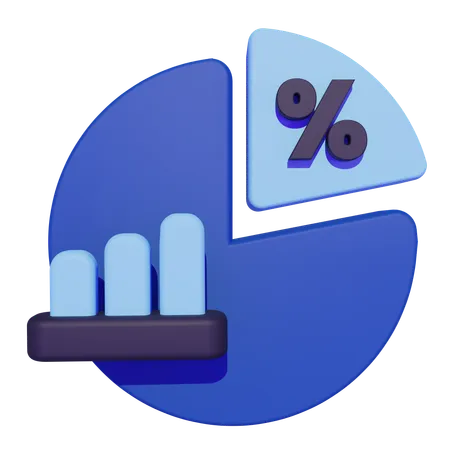 Gráfico circular  3D Icon