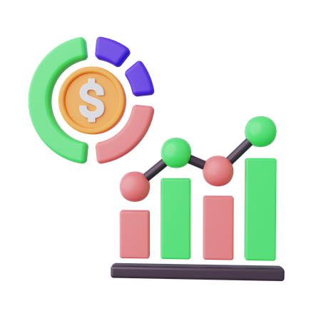 Gráfico circular  3D Icon