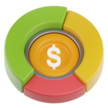 Gráfico circular  3D Icon