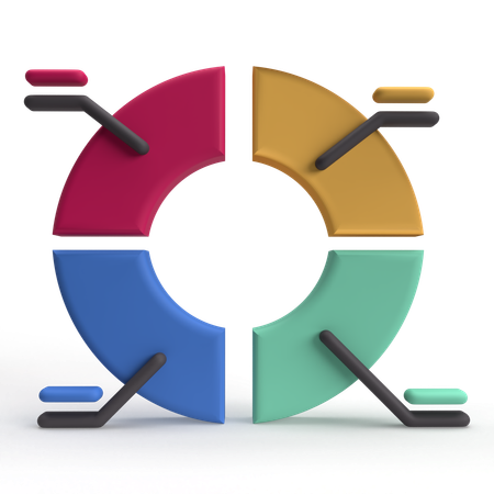 Gráfico circular  3D Icon