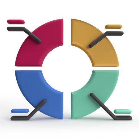 Gráfico circular  3D Icon