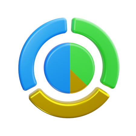 Gráfico circular  3D Icon