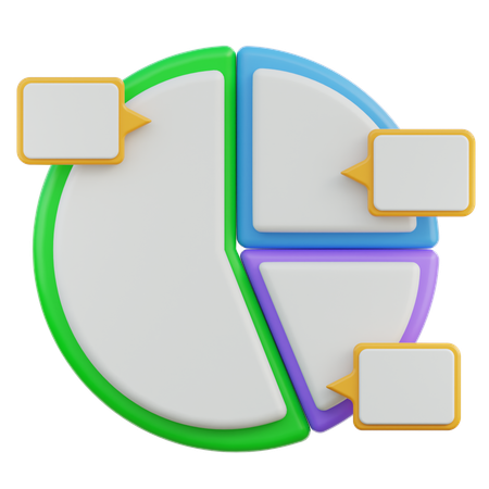 Gráfico circular  3D Icon