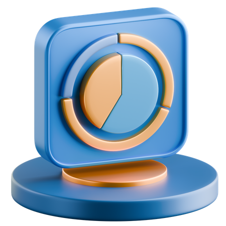 Gráfico circular  3D Icon