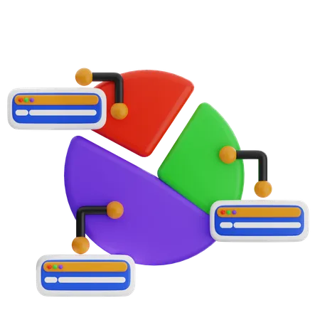 Gráfico circular  3D Icon