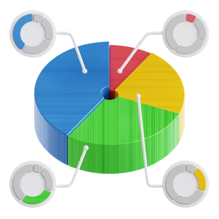 Gráfico circular  3D Icon