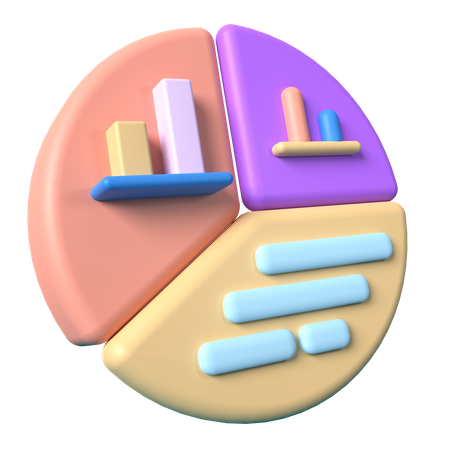 Gráfico circular  3D Illustration