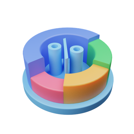 Gráfico circular  3D Illustration